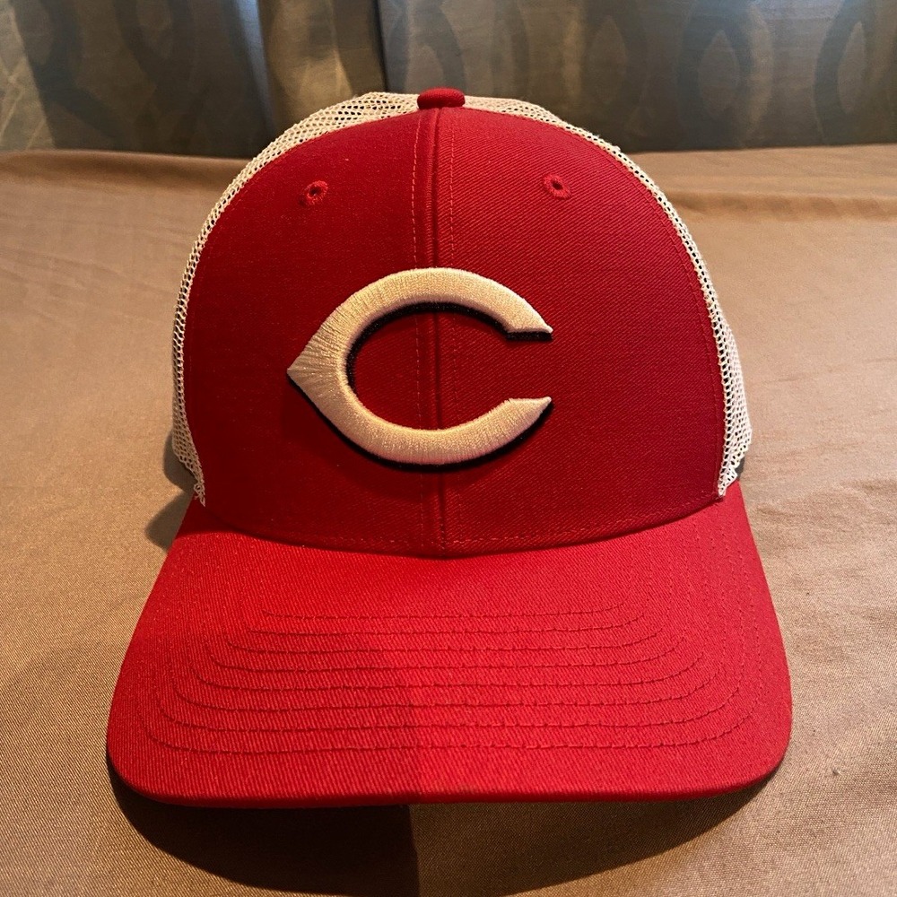 47 Brand Cincinnati Reds MLB Red/White Mesh Trucker Snapback Cap, One Size